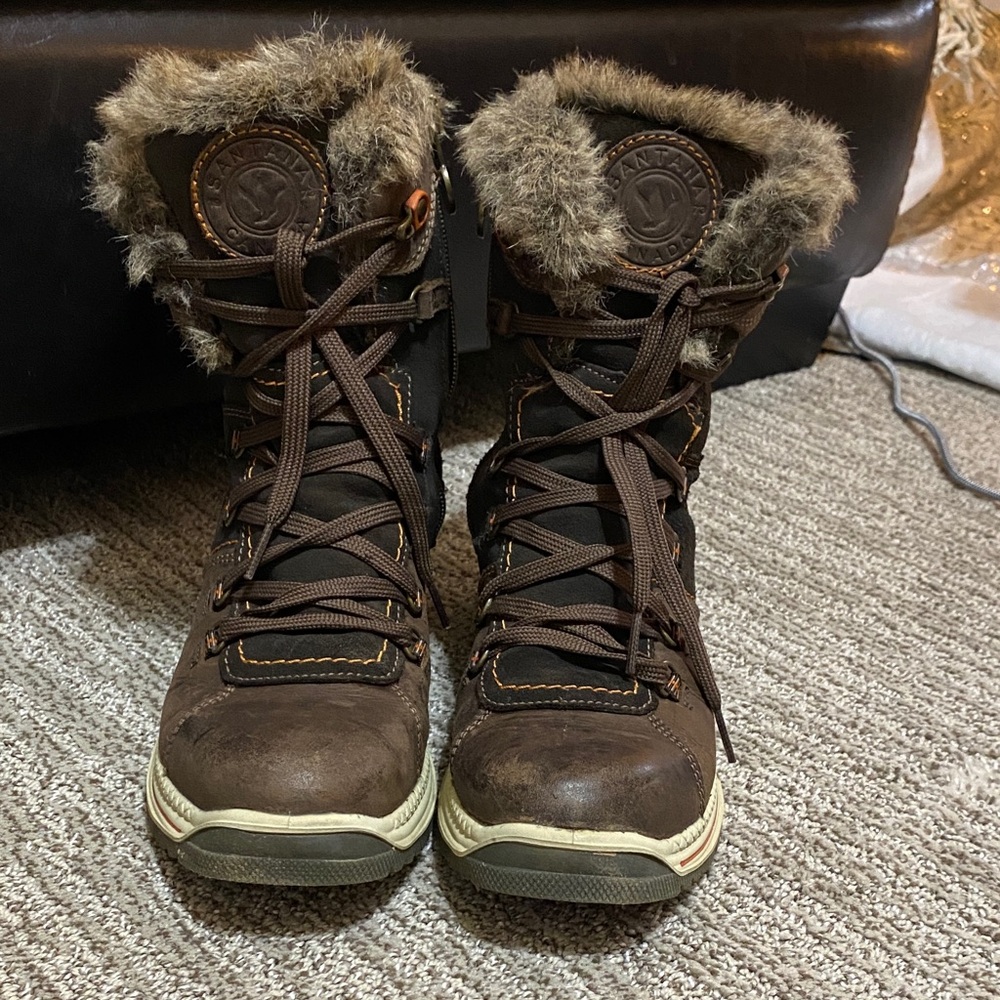 Santana Canada Brown Fur-Lined Winter Boots